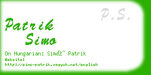 patrik simo business card